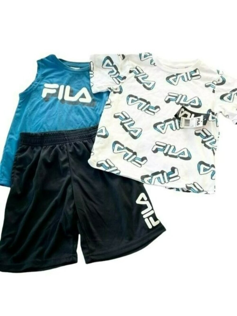 Fila 3 Piece Shorts Tank Top Tee Set New Size 5/6